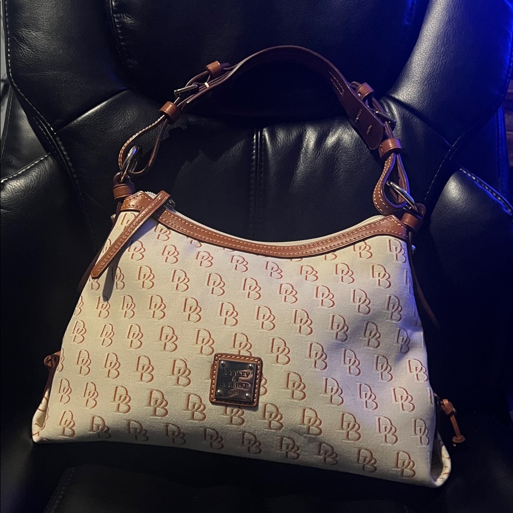Dooney & Bourke Tan and Brown Shoulder Bag